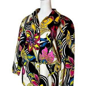 Karen Kane Black and Yellow Floral Blazer
